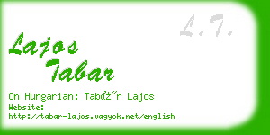 lajos tabar business card
